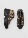 BURBERRY Leopard Print Nylon Arthur Sneakers