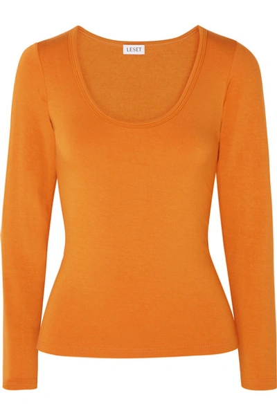 Leset French Terry Top In Orange