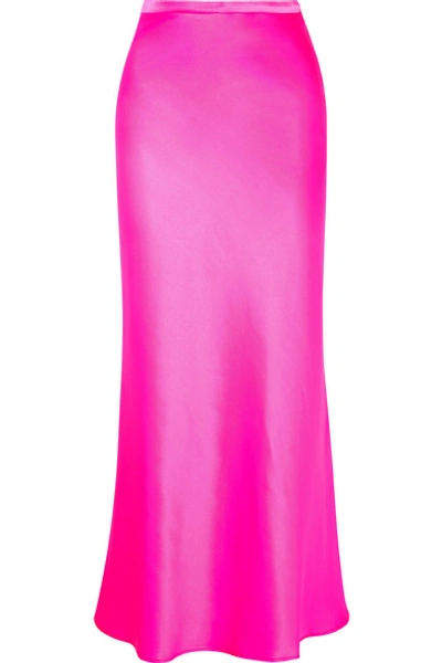 Bernadette Florence Silk Satin Bias-cut Ankle-length Skirt, Pink
