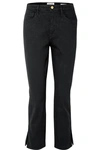 Frame Le Sylvie Cropped High-rise Straight-leg Jeans In Black