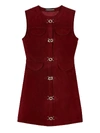 ALEXA CHUNG Burgundy Suede Mini Dress,DR15-LE309