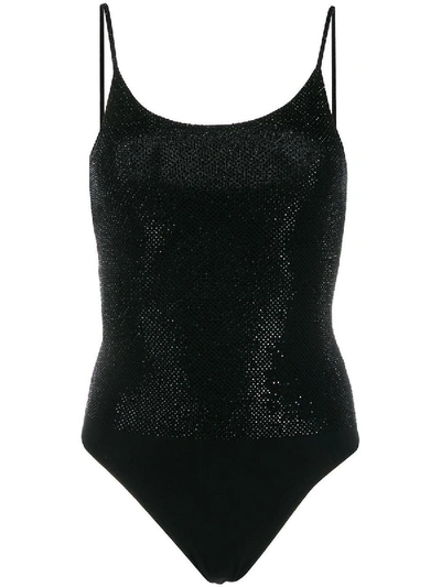 Alexandre Vauthier Crystal-embellished Bodysuit Black