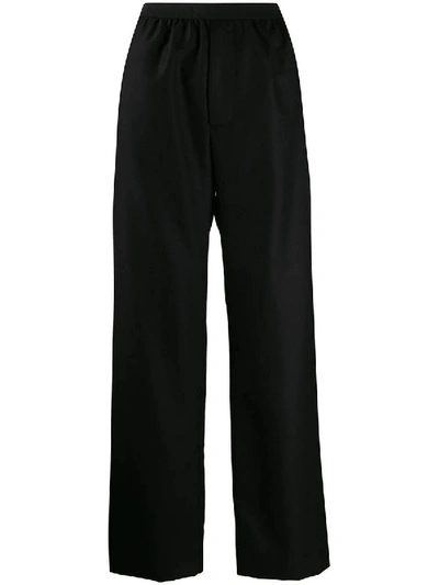 Balenciaga Logo Embroidered Straight Leg Cotton Jogger Pants In Black