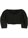 ELLERY puffed sleeve cropped top black,9PT319JQ SOR