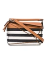 LOEWE Puzzle black and white striped bag