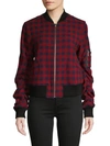 A.L.C ANDREW GINGHAM WOOL BOMBER JACKET,0400098076335