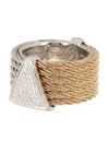ALOR 18K Yellow Gold & Sliver Plated Ring - Size 7