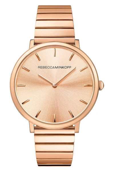 Rebecca Minkoff Women's Major Rose Gold-tone Stainless Steel Bracelet Watch 40mm