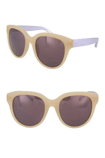 Linda Farrow 54mm Novelty Sunglasses In Matte Shell Grey Lav