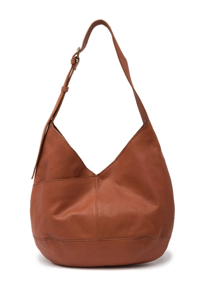 Lucky Brand Mia Leather  Hobo Bag In Walnut 01