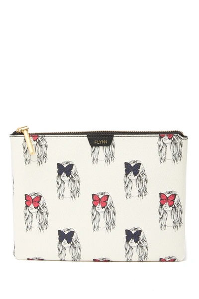 Flynn Madison Printed Zip Pouch In Butterfly Eyes - Parisian