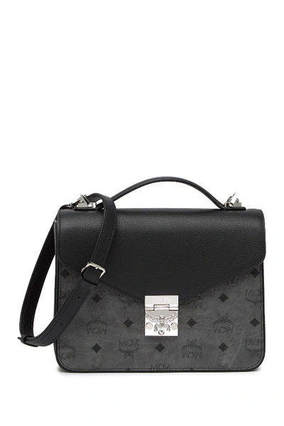 Mcm Spot Park Avenue Medium Shoulder Bag In Black