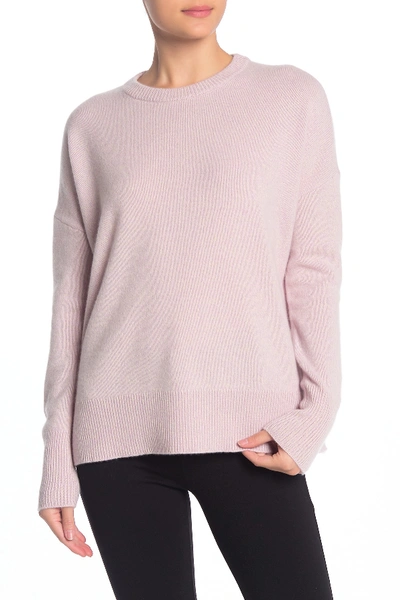 Theory Relaxed Drop Shoulder Cashmere Sweater In Sugar/pink Lilac