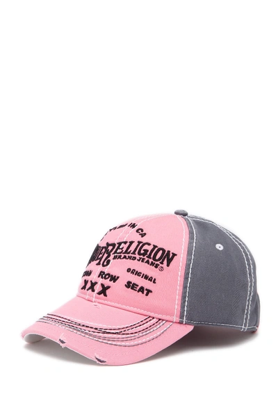 True Religion Triple X Baseball Cap In True Pink
