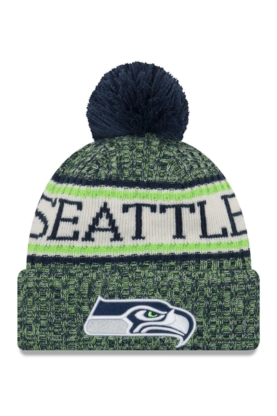 New Era Nfl '18 Seattle Seahawks Sport Knit Beanie In Dk Blue