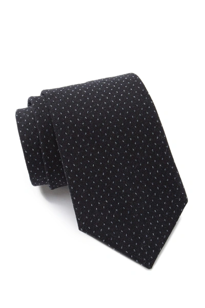 Calvin Klein Rectangle Cotton Tie In Charcoal