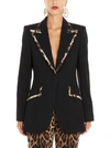 DOLCE & GABBANA DOLCE & GABBANA LEOPARD PRINT TRIM BLAZER