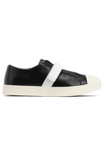 Prada Leather And Rubber Sneakers In Black