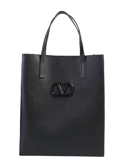 Valentino Garavani Branded Tote Bag In Black