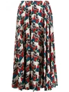 Valentino X Undercover Lovers Print Pleated Skirt
