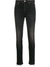 SAINT LAURENT CROPPED COTTON JEANS