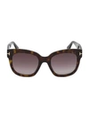 Tom Ford Beatrix 52mm Polarized Lens Oversize Square Sunglasses In Havana