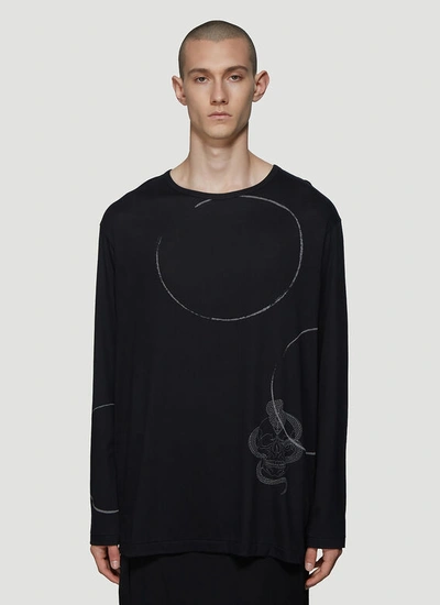 Yohji Yamamoto Skull Cobra Print T-shirt In Black