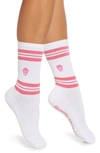 Alexander Mcqueen Skull Stripe Socks In White/ Pink