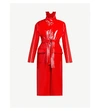 BALENCIAGA HIGH-COLLAR BELTED VINYL COAT