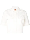 HERON PRESTON Prohibited cropped shirt WHITE,HWGA004E19794008