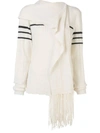 JW ANDERSON FRINGE SCARF KNITTED SWEATER,KW20919F 518