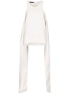 HAIDER ACKERMANN draped sleeveless blouse white,194-1808-149-001