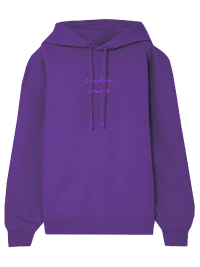 トップス acne studios Broken-logo Sweatshirt Acne Studios Broken-logo Hooded Sweatshirt Violet Purple