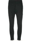 BURBERRY BLACK RING-PIERCED ANKLE LEGGINGS,8018966