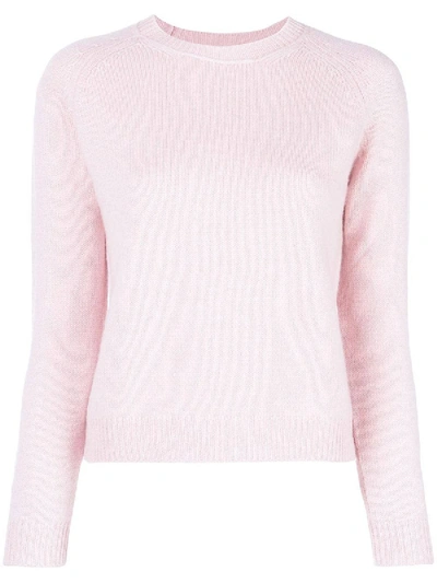 Alexandra Golovanoff Ribbed Crew-neck Cashmere Sweater In Pink