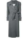 GIULIVA HERITAGE COLLECTION GREY WOMEN'S CHRISTIE WOOL TRENCH,9C824734-4280-2D2C-4B56-87305801BD84