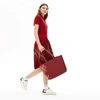 LACOSTE WOMEN'S ANNA REVERSIBLE JACQUARD PATTERN COATED CANVAS TOTE BAG