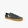 LACOSTE MEN'S SIDELINE CANVAS AND TWO-TONE LEATHER SNEAKERS - 11