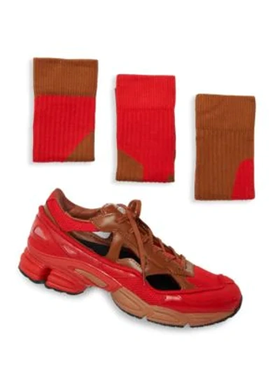 Adidas Originals 2-piece Rs Replicant Ozweego Sneakers & 3-pair Sock Set In Scarlet