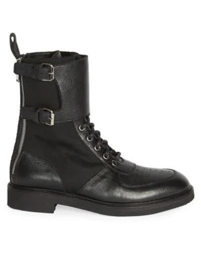 Balmain Maddox Ranger Nylon Combat Boots In Noir