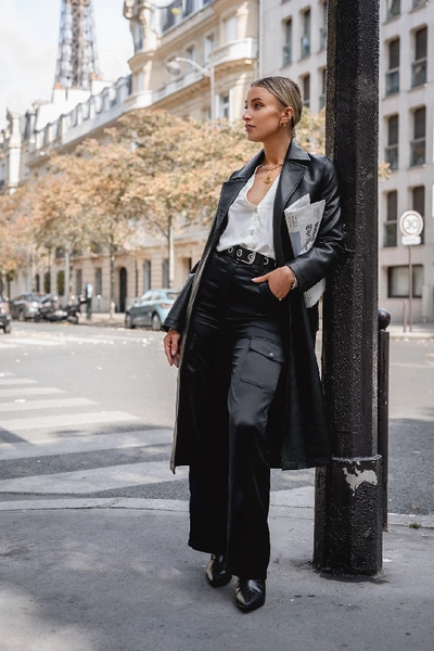 Queen Of Jetlags X Na-kd Belted Pu Coat Black