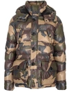 MONCLER MONCLER CAMOUFLAGE PRINT PADDED HOODED JACKET