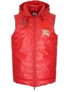 BURBERRY BURBERRY LOGO PATCH HOODED GILET