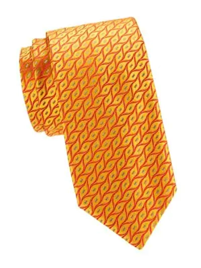 Charvet Flame Silk Tie In Yellow