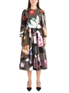 PRADA PRADA FLORAL PRINT FLARED DRESS