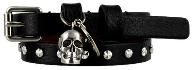 Alexander Mcqueen Wrap Skull Charm Bracelet In Black