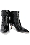PAUL ANDREW PAUL ANDREW WOMAN BANNER PATENT-LEATHER ANKLE BOOTS BLACK,3074457345620539516