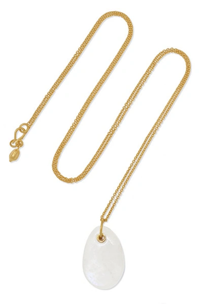 Pippa Small 18-karat Gold Moonstone Necklace