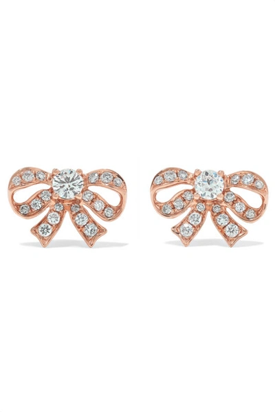 Anita Ko Bow 18-karat Rose Gold Diamond Earrings