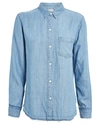 Rails Ingrid Raw Hem Chambray Shirt In Medium Vintage Wash/ Studs